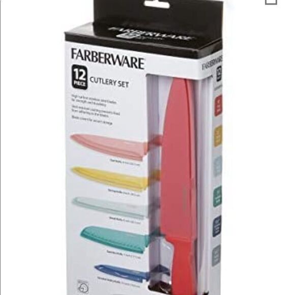 New in Box Farberware Resin Cutlery Knife Colorful Pastel Cool 12-piece Set - Picture 6 of 13